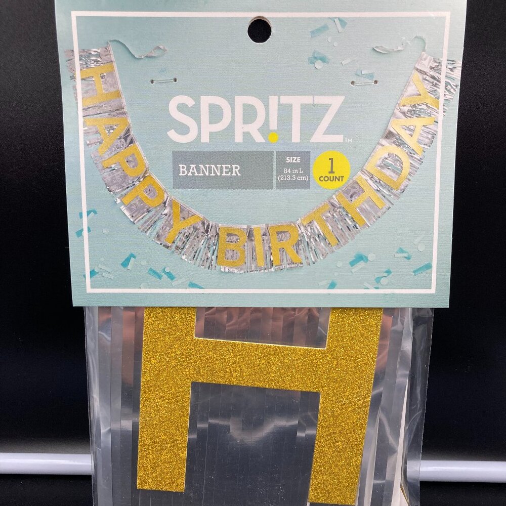 Spritz™ Gold and Silver Happy Birthday Banner